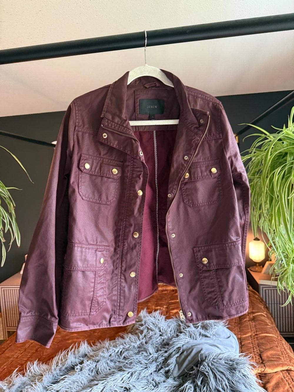 J. Crew Women's Utility Jacket in Burgundy